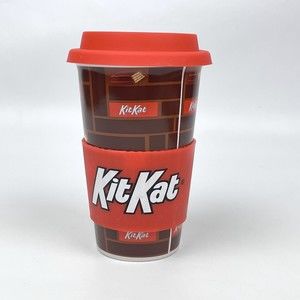 Hershey's Kit Kat 6" Tall Ceramic Travel Mug Coffee Cup Tumbler w/ Removable Lid